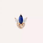 Lily Safir ve Pırlanta Taşlı Rose Altın Piercing