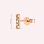 Sleek Diamond Rose Gold Single Earring