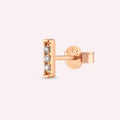 Sleek Diamond Rose Gold Single Earring