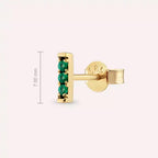 Sleek Emerald Yellow Gold Single Earring