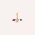 Linea Diamond, Purple and Green Sapphire Rose Gold Hoop Piercing