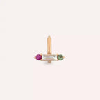 Linea Diamond, Purple and Green Sapphire Rose Gold Hoop Piercing