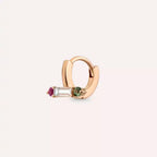 Linea Diamond, Purple and Green Sapphire Rose Gold Hoop Piercing