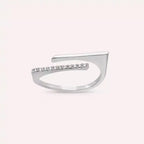 Linear 0.05 CT Diamond White Gold Ring