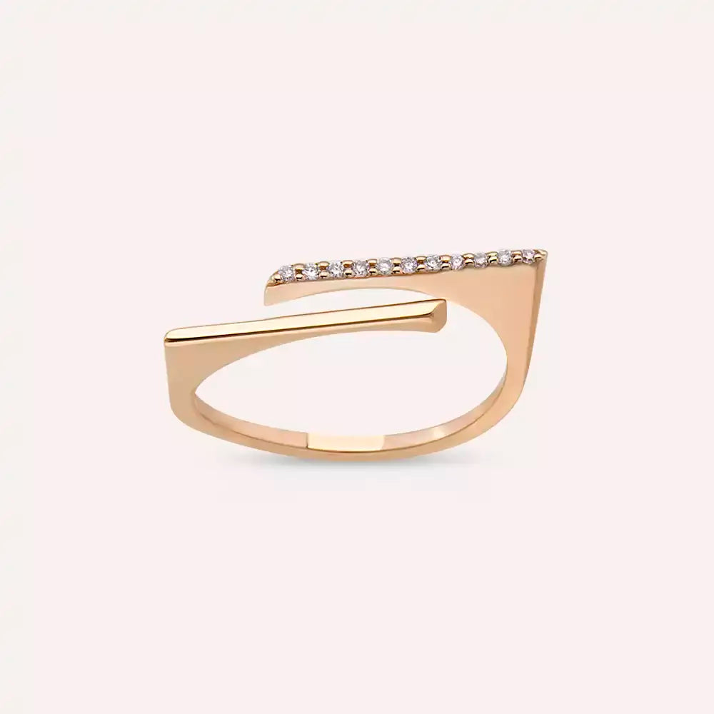 Linear 0.05 CT Diamond Rose Gold Ring