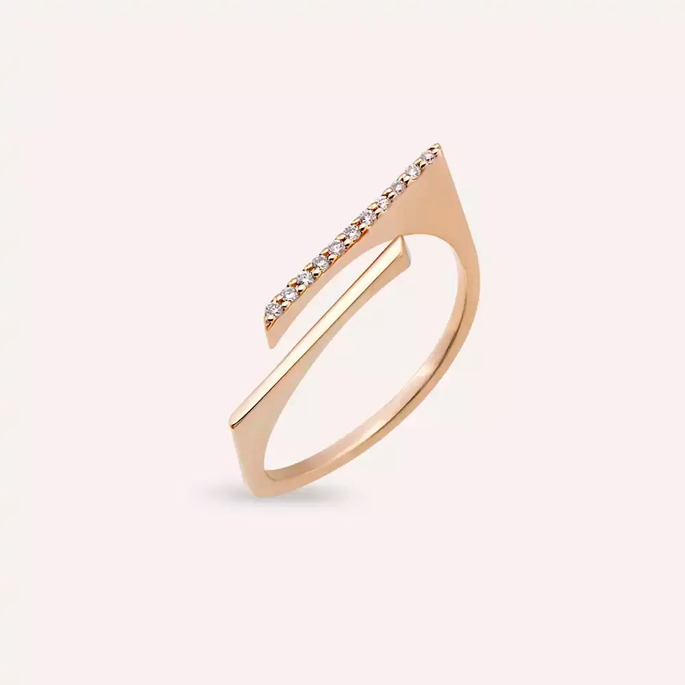 Linear 0.05 CT Diamond Rose Gold Ring