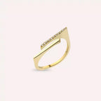 Linear 0.06 CT Diamond Yellow Gold Ring