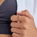 Linear 0.10 CT Diamond Rose Gold Ring