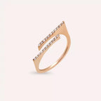 Linear 0.10 CT Diamond Rose Gold Ring