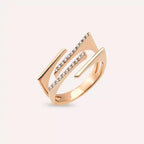 Linear 0.10 CT Diamond Rose Gold Ring