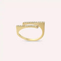 Linear 0.10 CT Diamond Yellow Gold Ring