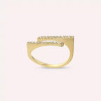 Linear 0.10 CT Diamond Yellow Gold Ring