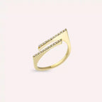 Linear 0.10 CT Diamond Yellow Gold Ring