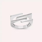 Linear 0.11 CT Diamond White Gold Ring