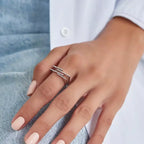 Linear 0.11 CT Diamond White Gold Ring
