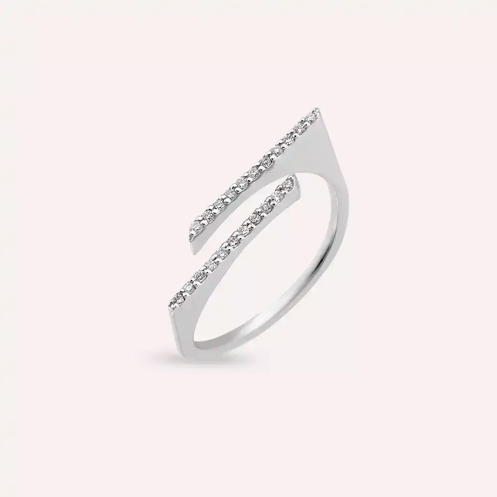 Linear 0.24 CT Diamond White Gold Ring