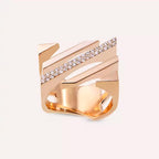 Linear Bold 0.22 CT Diamond Rose Gold Ring
