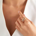 Linear Bold 0.22 CT Diamond Rose Gold Ring