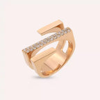 Linear Bold 0.27 CT Diamond Rose Gold Ring