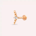Liora Pırlanta Taşlı Rose Altın Piercing