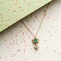 Chevron Emerald and Diamond Necklace