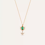 Chevron Emerald and Diamond Necklace