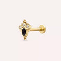 Liya Diamond and Black Enamel Yellow Gold Piercing