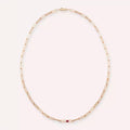 Rose Gold Necklace with Locked Ruby and Diamond