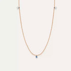 Loop Blue Sapphire Rose Gold Necklace