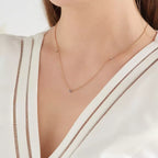 Loop Blue Sapphire Rose Gold Necklace