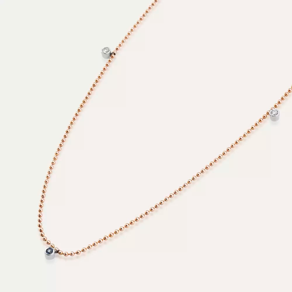 Loop Blue Sapphire Rose Gold Necklace