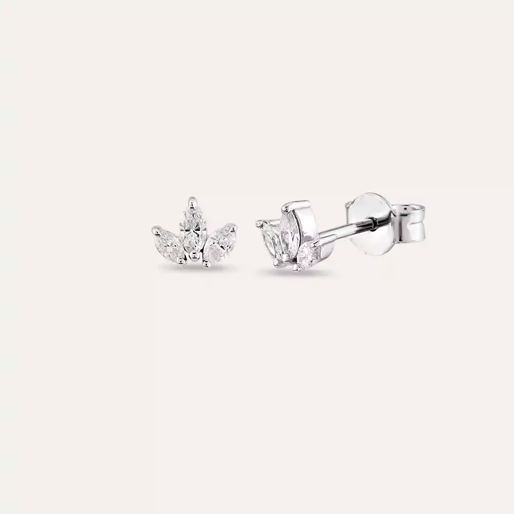 Purity 0.25 CT Marquise Cut Diamond White Gold Earrings