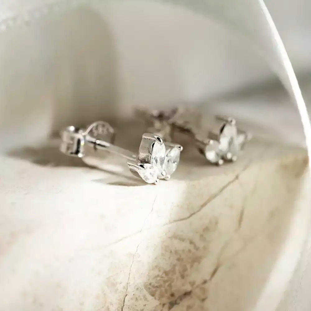 Purity 0.25 CT Marquise Cut Diamond White Gold Earrings