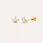 Purity 0.25 CT Marquise Cut Diamond Yellow Gold Earrings