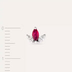Purity Marquise Cut Ruby and Diamond Single Earring