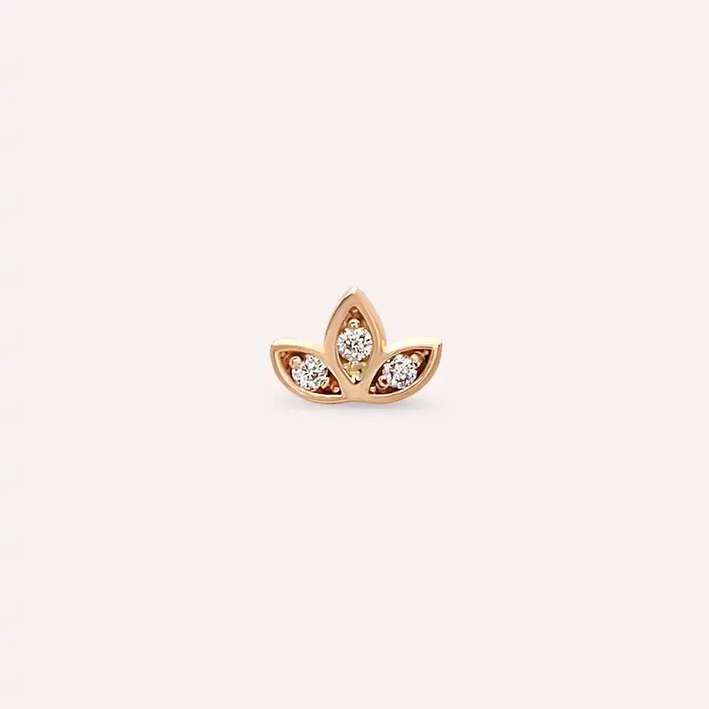 Mini Purity Pırlanta Taşlı Rose Altın Piercing