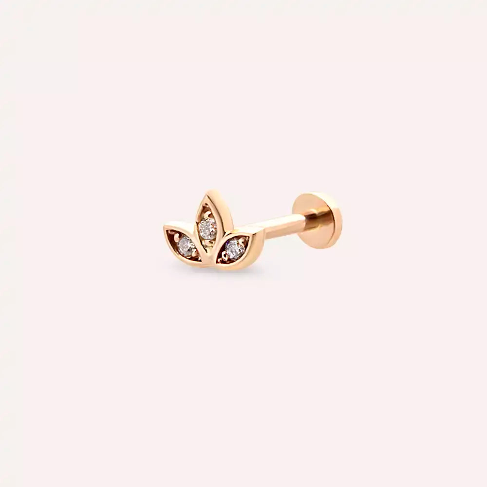 Mini Purity Pırlanta Taşlı Rose Altın Piercing