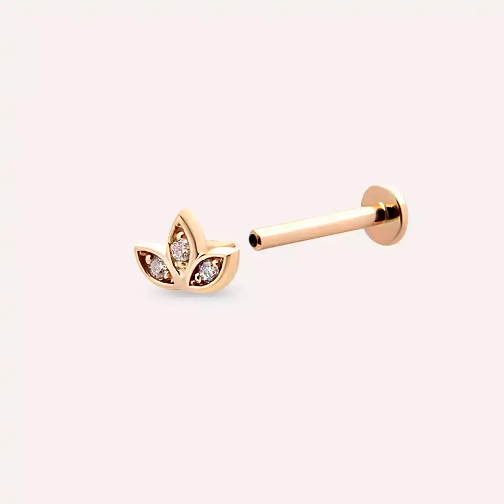 Mini Purity Pırlanta Taşlı Rose Altın Piercing