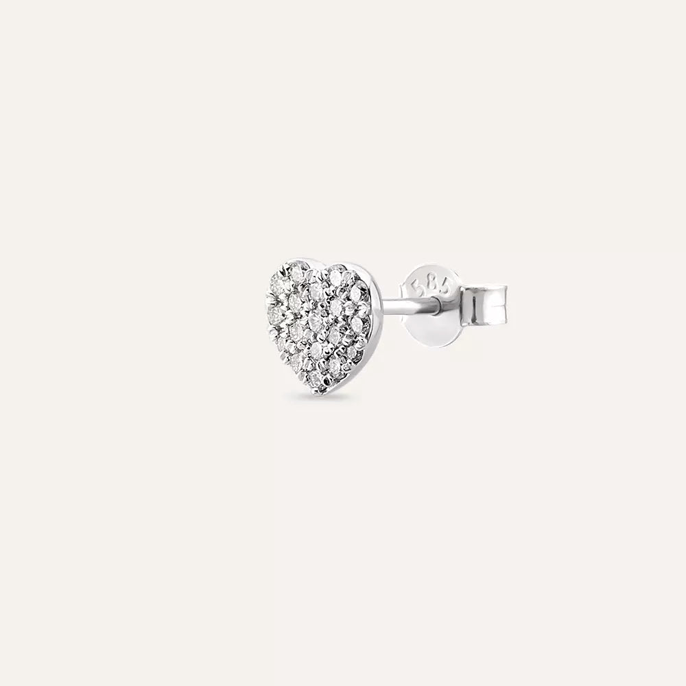 Eros White Gold Single Earring with Diamond
