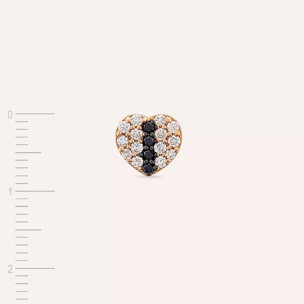 Eros Black Diamond Rose Gold Single Earring