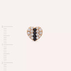 Eros Black Diamond Rose Gold Single Earring