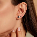 Eros Black Diamond Rose Gold Single Earring