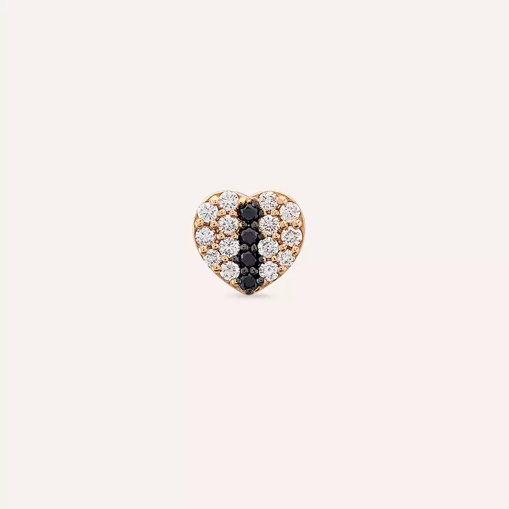 Eros Black Diamond Rose Gold Single Earring