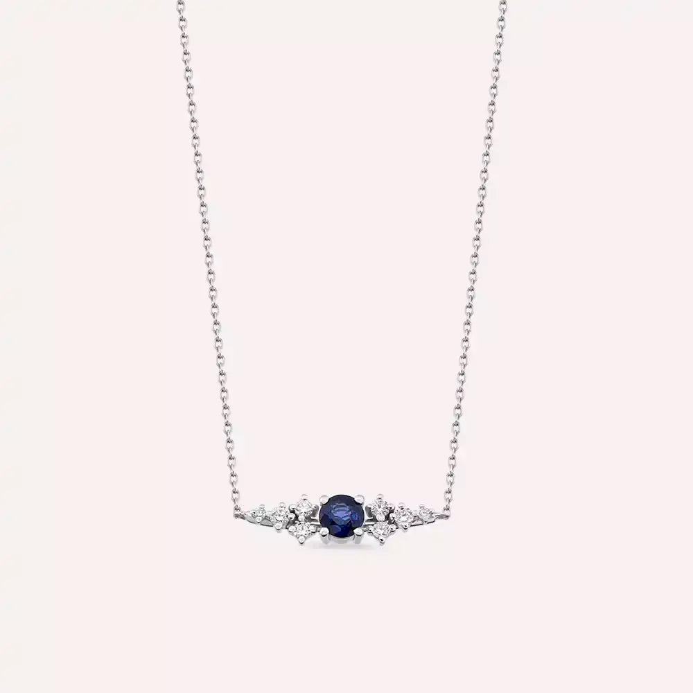 Luma Sapphire and Diamond White Gold Necklace