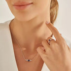 Luma Sapphire and Diamond White Gold Necklace