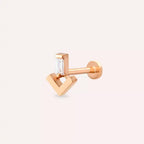 Lumi Pırlanta Taşlı Rose Altın Piercing