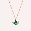 Fern Emerald and Diamond Rose Gold Necklace