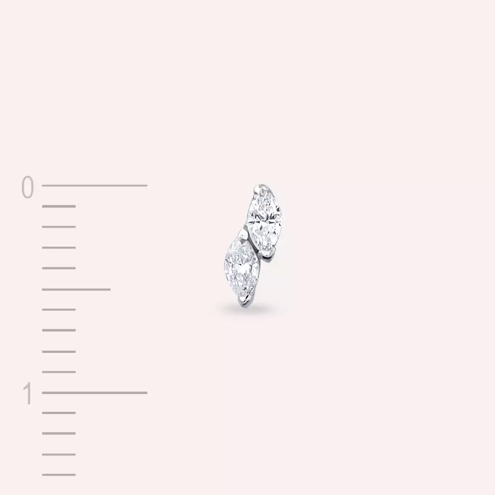 Lunes Diamond White Gold Single Earring