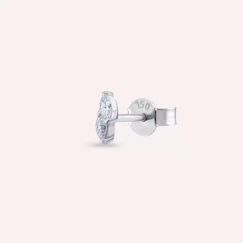 Lunes Diamond White Gold Single Earring