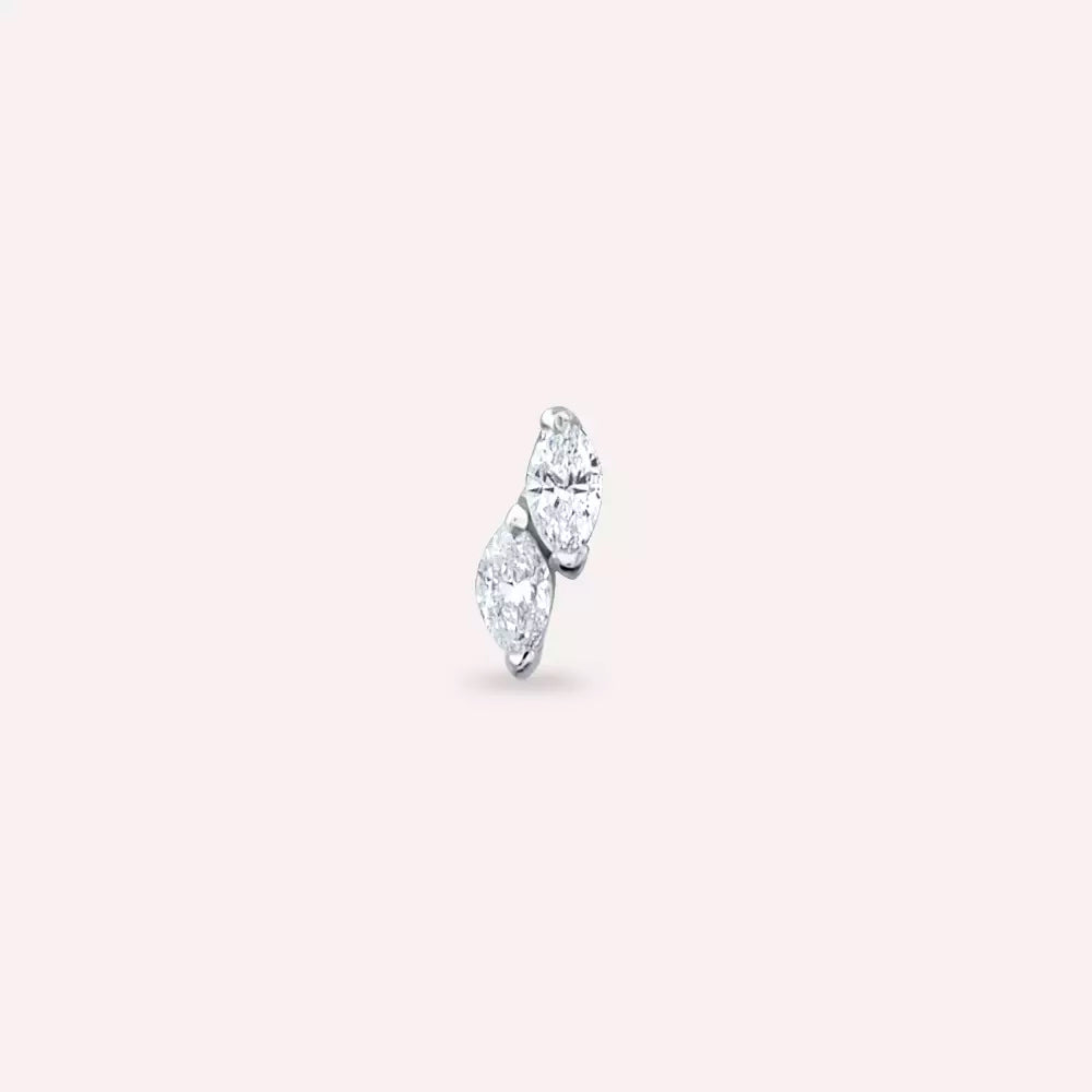Lunes Diamond White Gold Single Earring